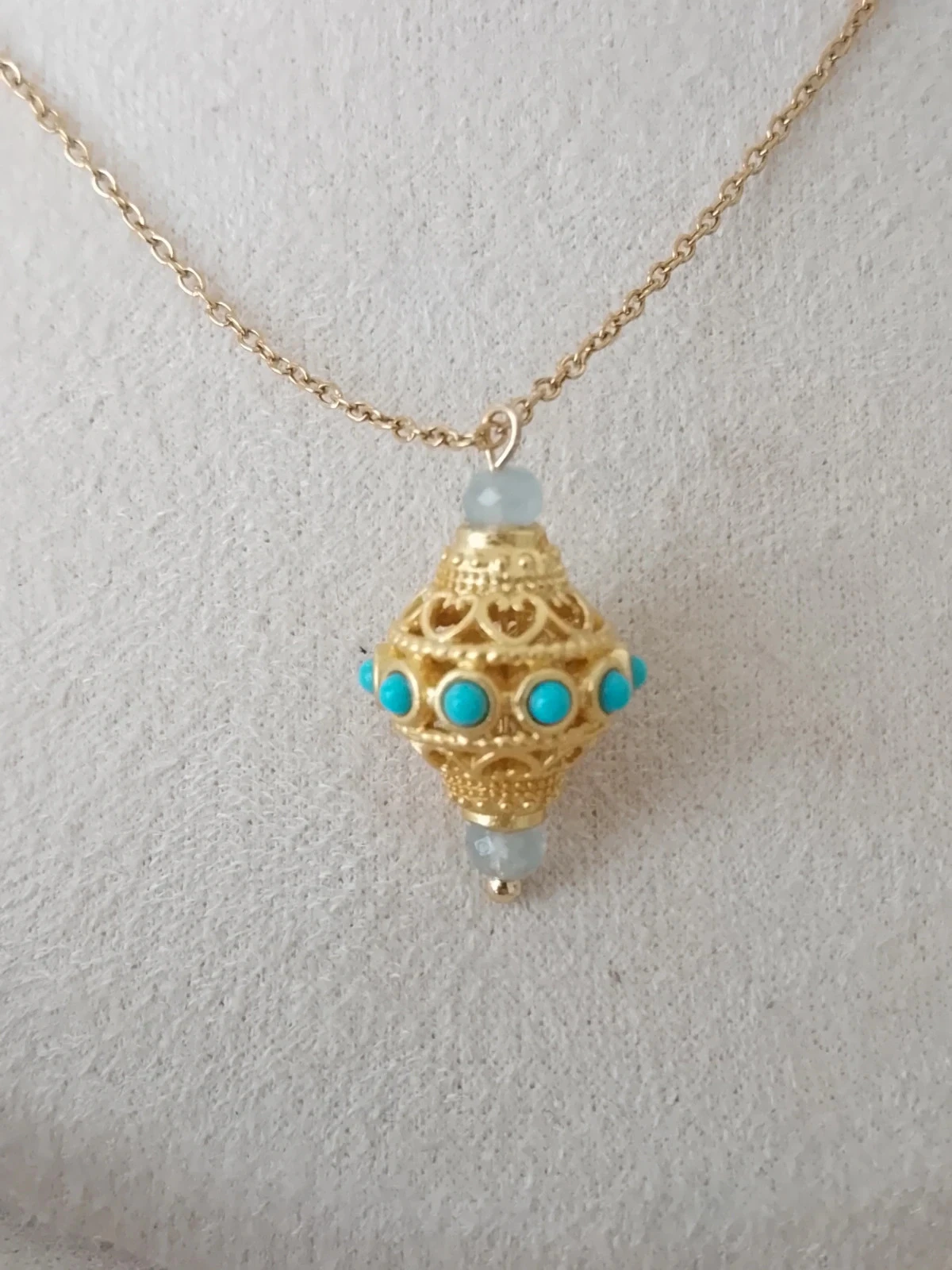 Collier Talisman natuurlijke aquamarijn stenen – photo 4